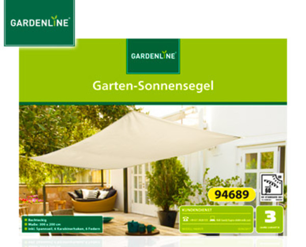 Gardenline Garten-Sonnensegel – Aldi Süd Angebot KW 23